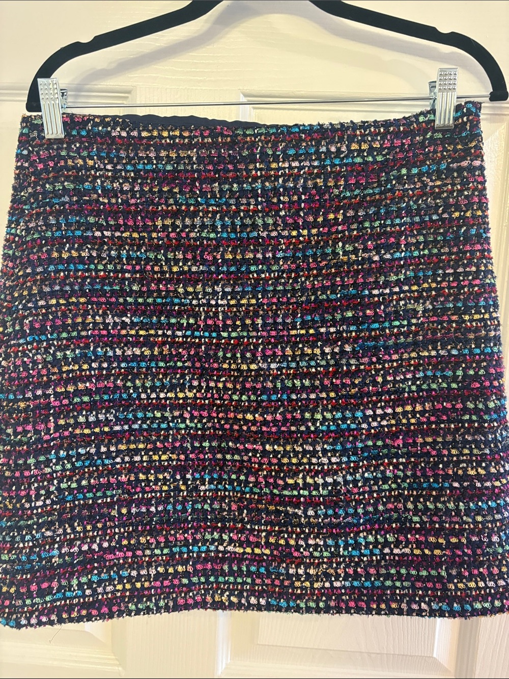 LOFT Multicolor Tweed Mini Skirt with Jewel-Tone Accents